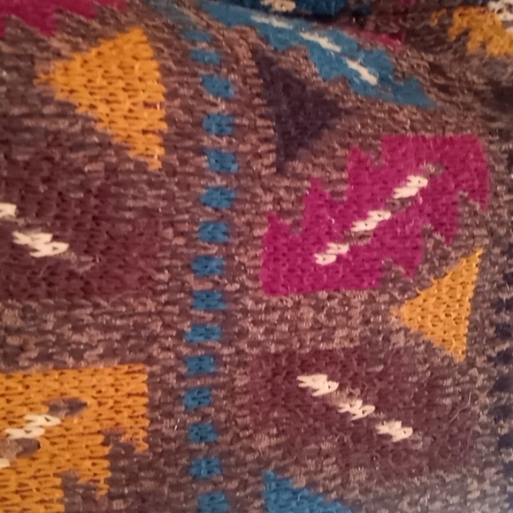 Chico's Design Vintage 90s Colorful Pattern Cotton Blend Cardigan Sweate… - Picture 11 of 16